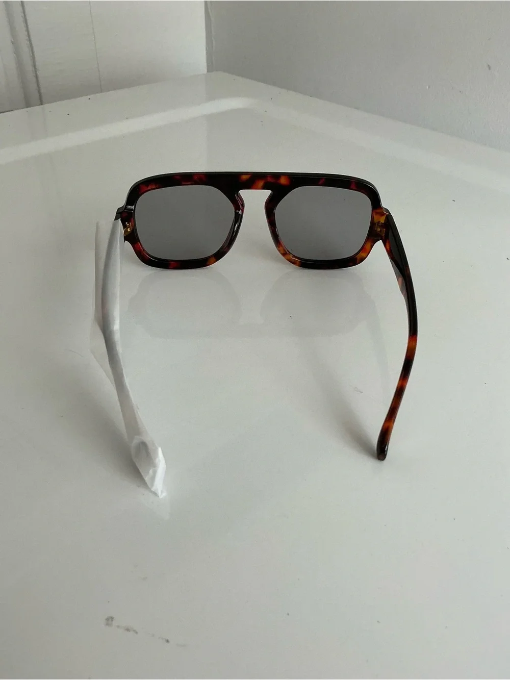 Men's Tortoiseshell Square Aviator Sunglasses - Brown Tortoise
